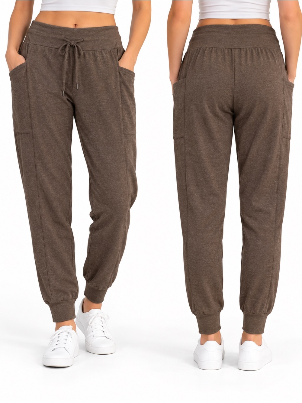 Lou & Grey XS Brown Cargo Jogger Pants Drawstring Pockets NWOT
